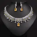 Minimalist And Exquisite Zircon Necklace And Earring Set view 1
