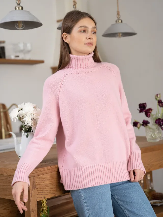 Elegant Commuter's All matching Solid Color Raglan Sleeve Sweater For Women Pink - Shop at LoveMi