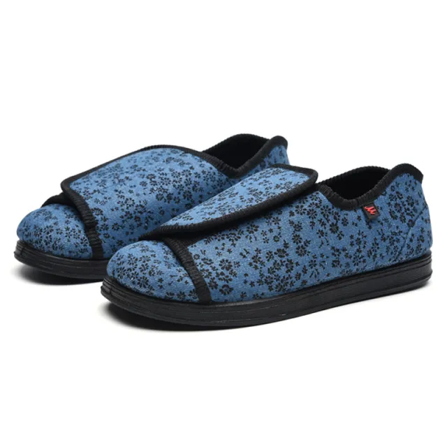 Widened Adjustable Care Comfortable Flats Denim Jacquard 51 - Shop at LoveMi