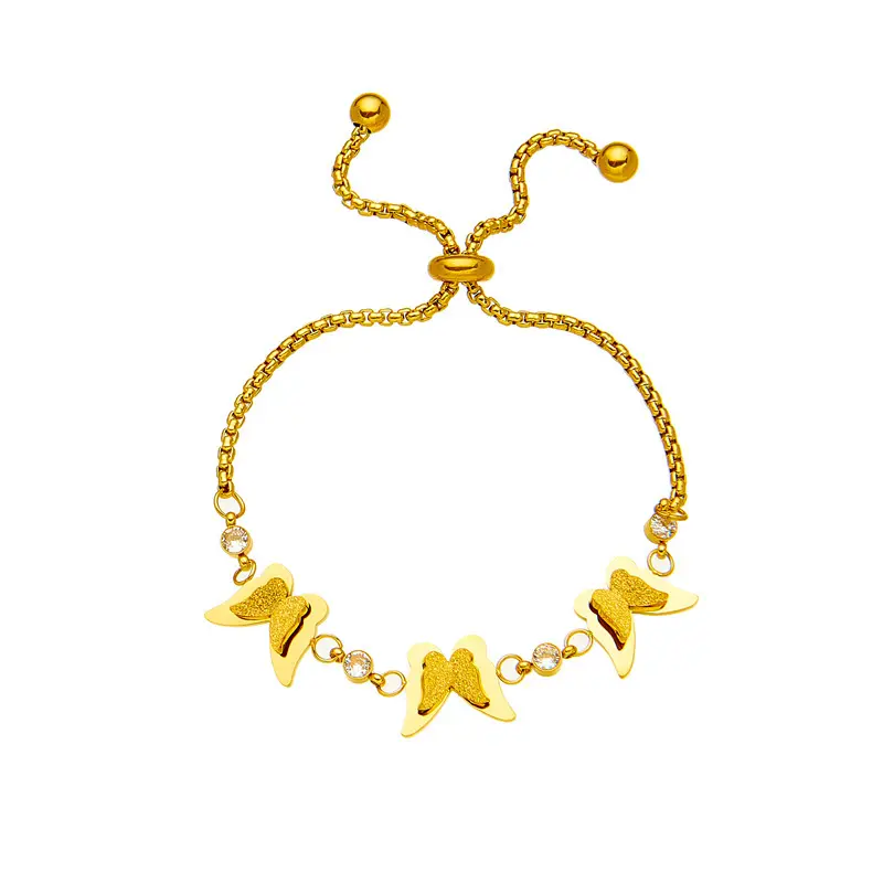 Three-dimensional Butterfly Pull Chain Titanium Steel Bracelet