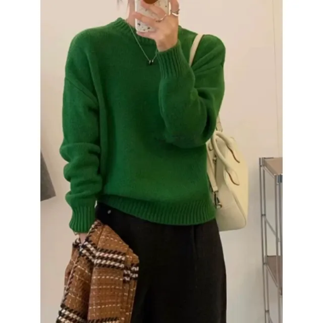 Loose And Lazy Style Thickened Sweater Top For Women Green - Shop at LoveMi