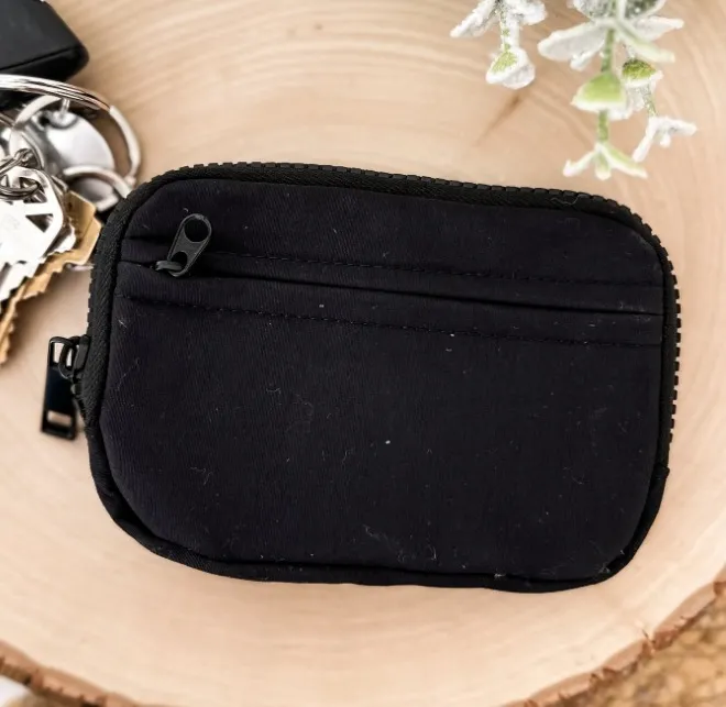 Simple Waterproof Nylon Small Wallet Multifunctional Card Holder - Black