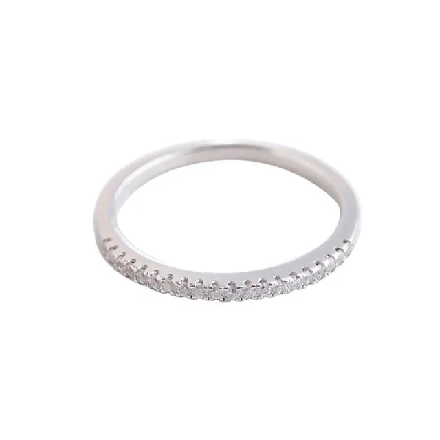 Jufeng S925 Sterling Silver Ring With Diamonds White Gold Color - Shop at LoveMi