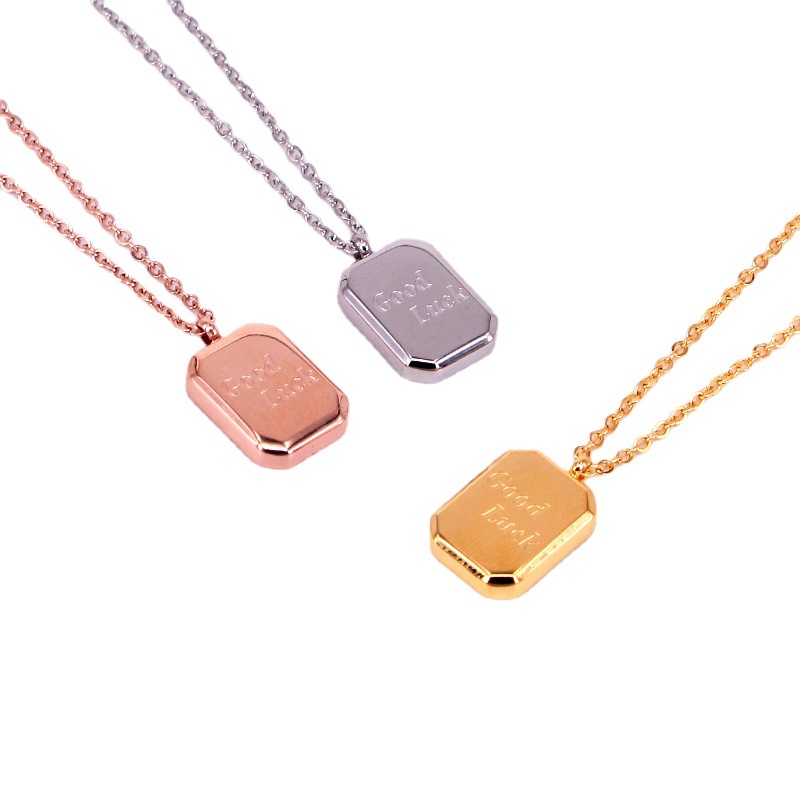 Personalized Coolpad Square Plate English Tag Clavicle Chain