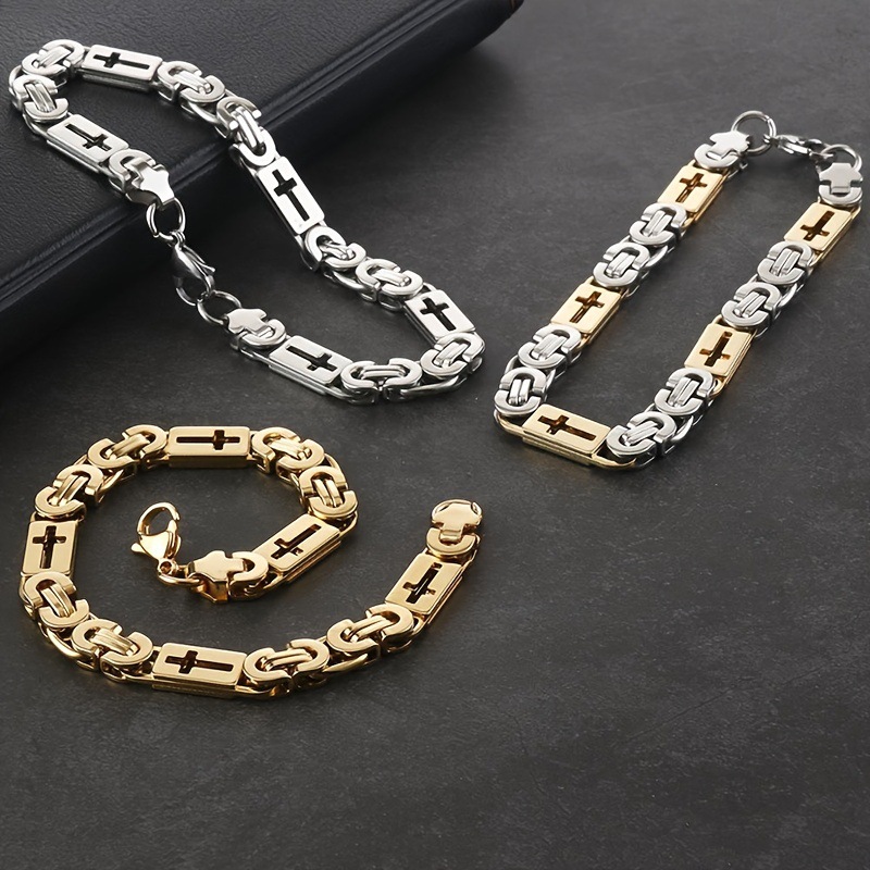 Cross-cutout Stainless Steel Bracelet For Women