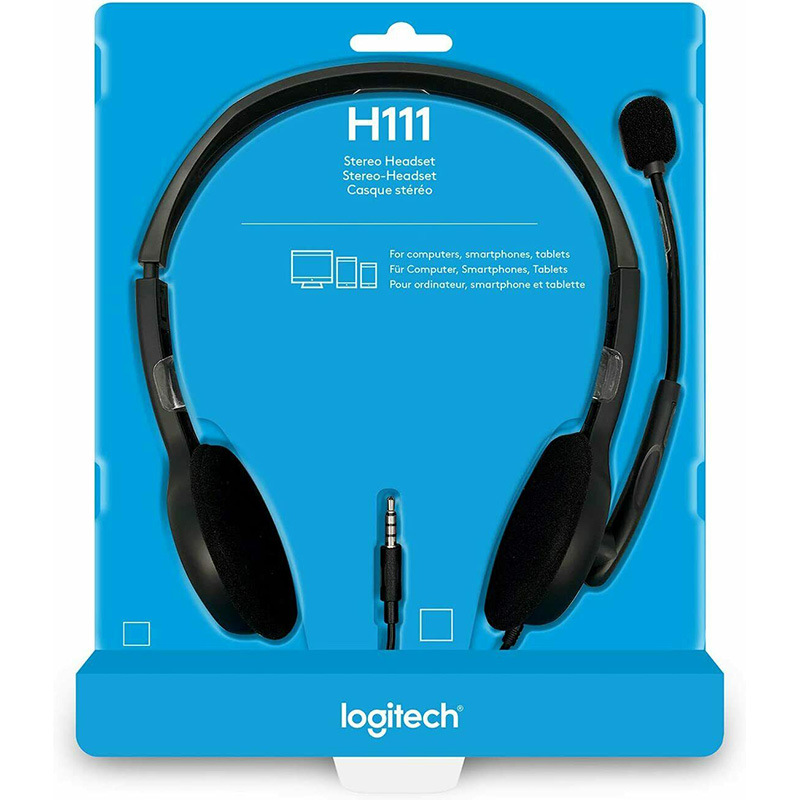 Logitech H110 H111 Stereo Wired Headset Single/Double 3.5mm for Computer Tablet - 第 8/8 張圖片