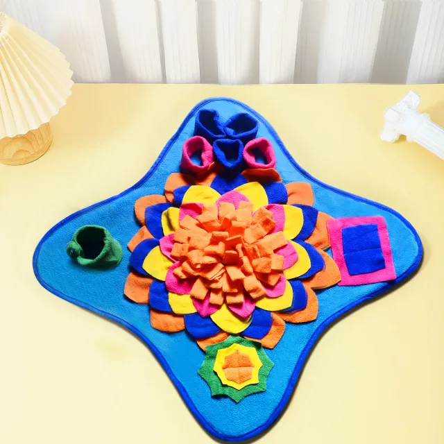 Pet Smell Mat Dog Puzzle Training Food Hiding Blanket Blue - Shop at LoveMi