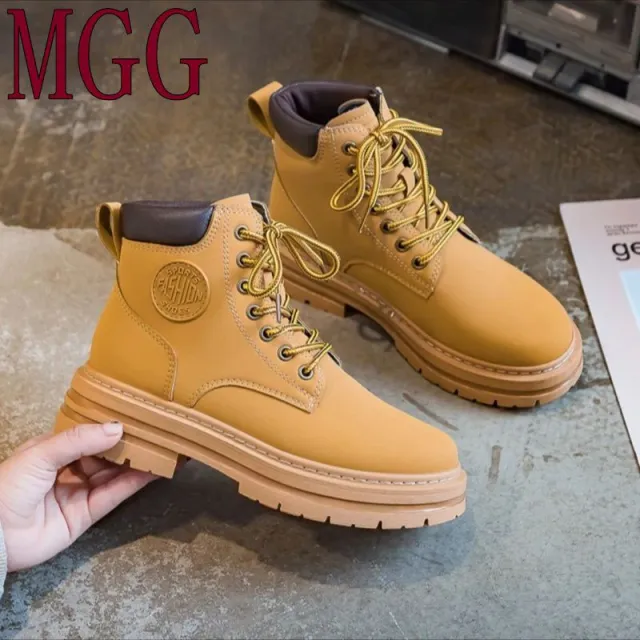Outdoor Versatile Thick soled High top Martin Boots Camel - Shop at LoveMi