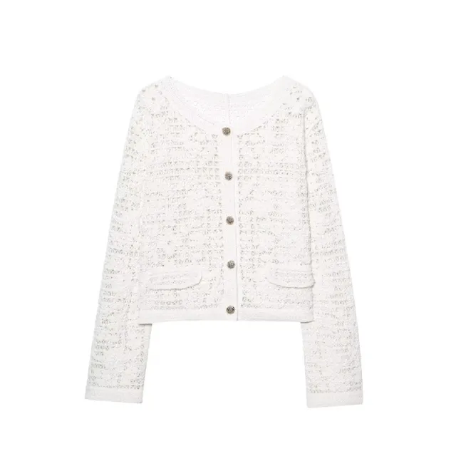 Design Decorated Row Button Crocheted Coat For Women - Shop at LoveMi