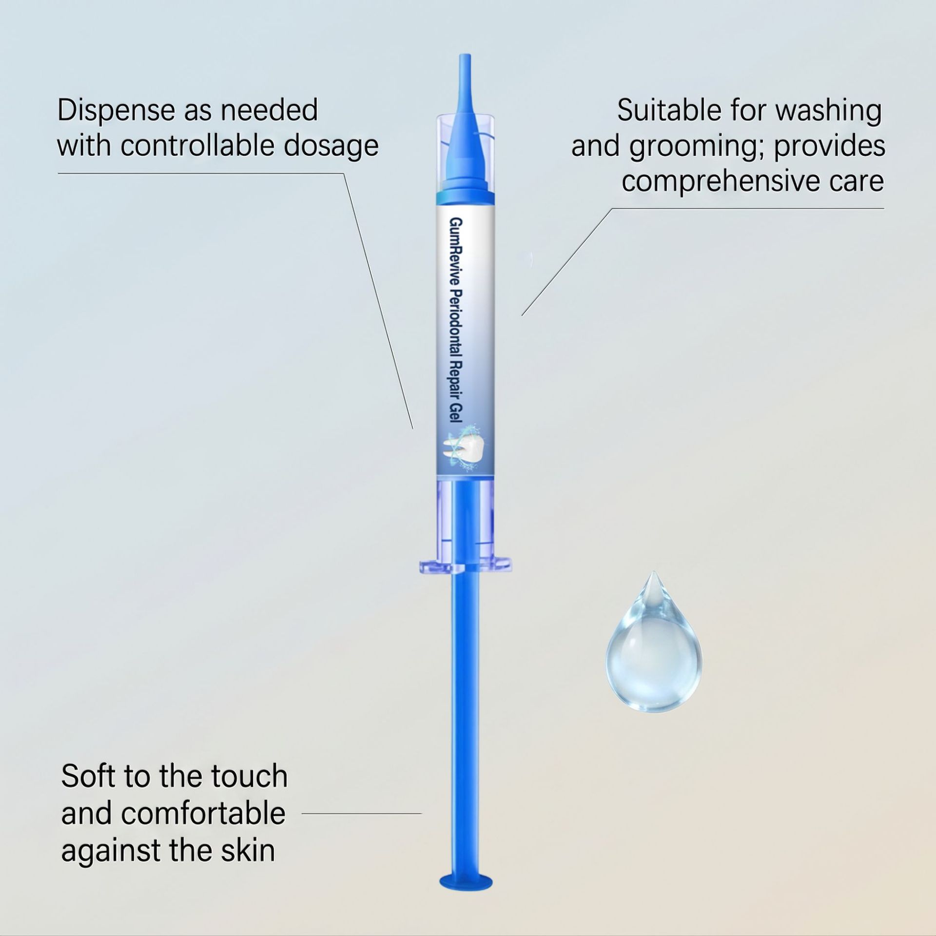 GumRepair gel with allantoin and CoQ10 for gum tissue regeneration and healing