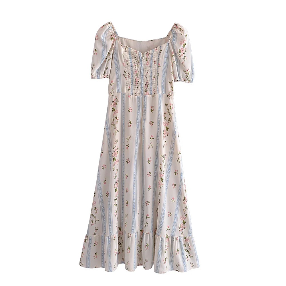 Chiffon Puff-Sleeve Midi Dress, picture 6 of 8