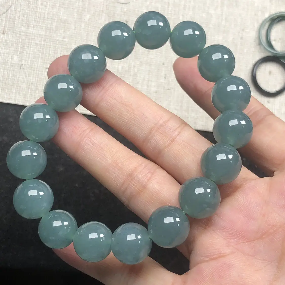 Emerald Ice Blue Water Green Flower Bracelet