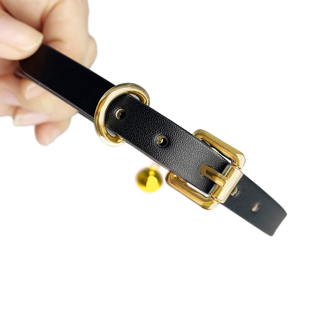 Genuine Leather Collar Sexy Little Bell Shape