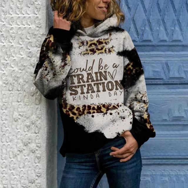 New Animal Print Hooded Women's Sweater Shk9N221212U L - Shop at LoveMi