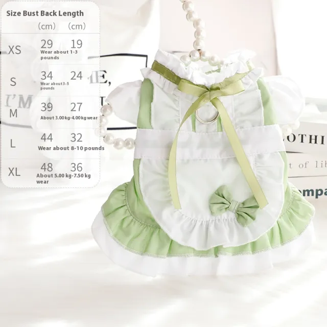 Pet Small Dog Cat Thin Clothes Skirt Green - Shop at LoveMi