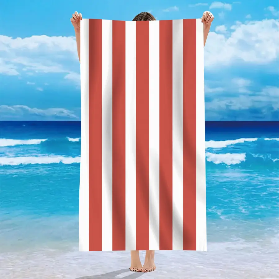 Single-sided Velvet Personalized Striped Pattern Microfiber Beach