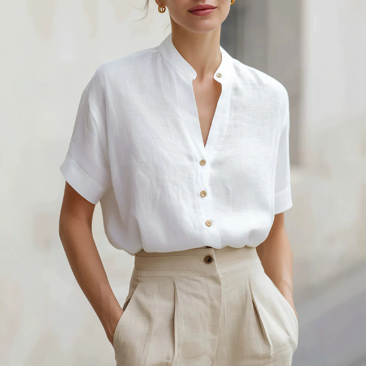 Casual Simple And Versatile Womens Top