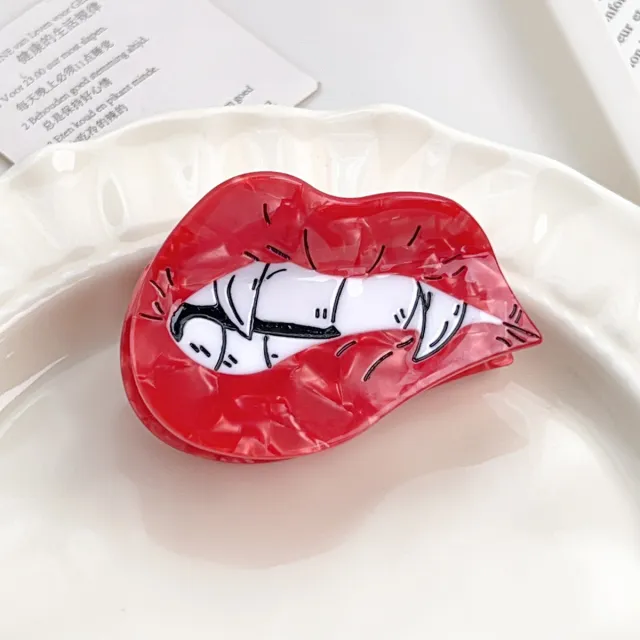 Skull Funny Halloween Barrettes Grimace Horror Mouth - Shop at LoveMi