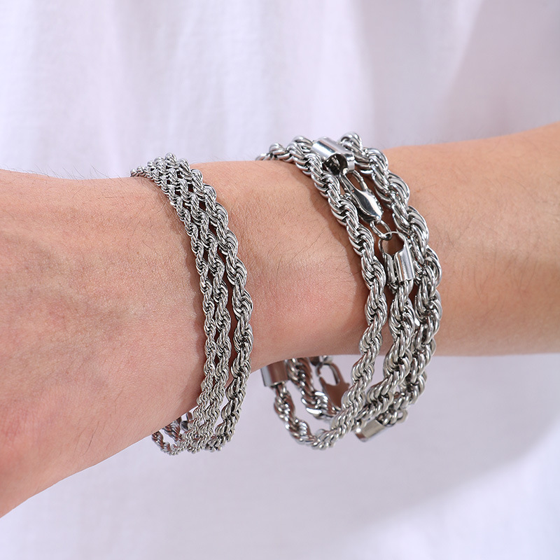 Hip-hop Trendy Braided Chain Couple Bracelet Accessory