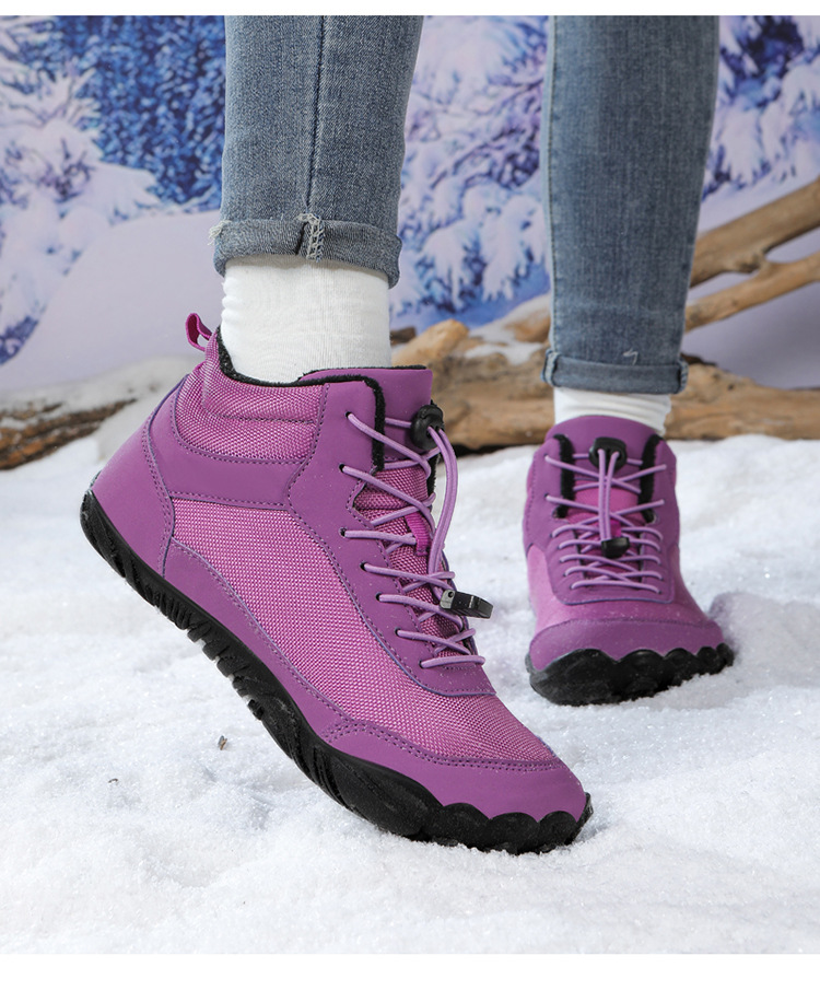 Title 15, Fleece-lined Waterproof Snow Boots Couple High-...