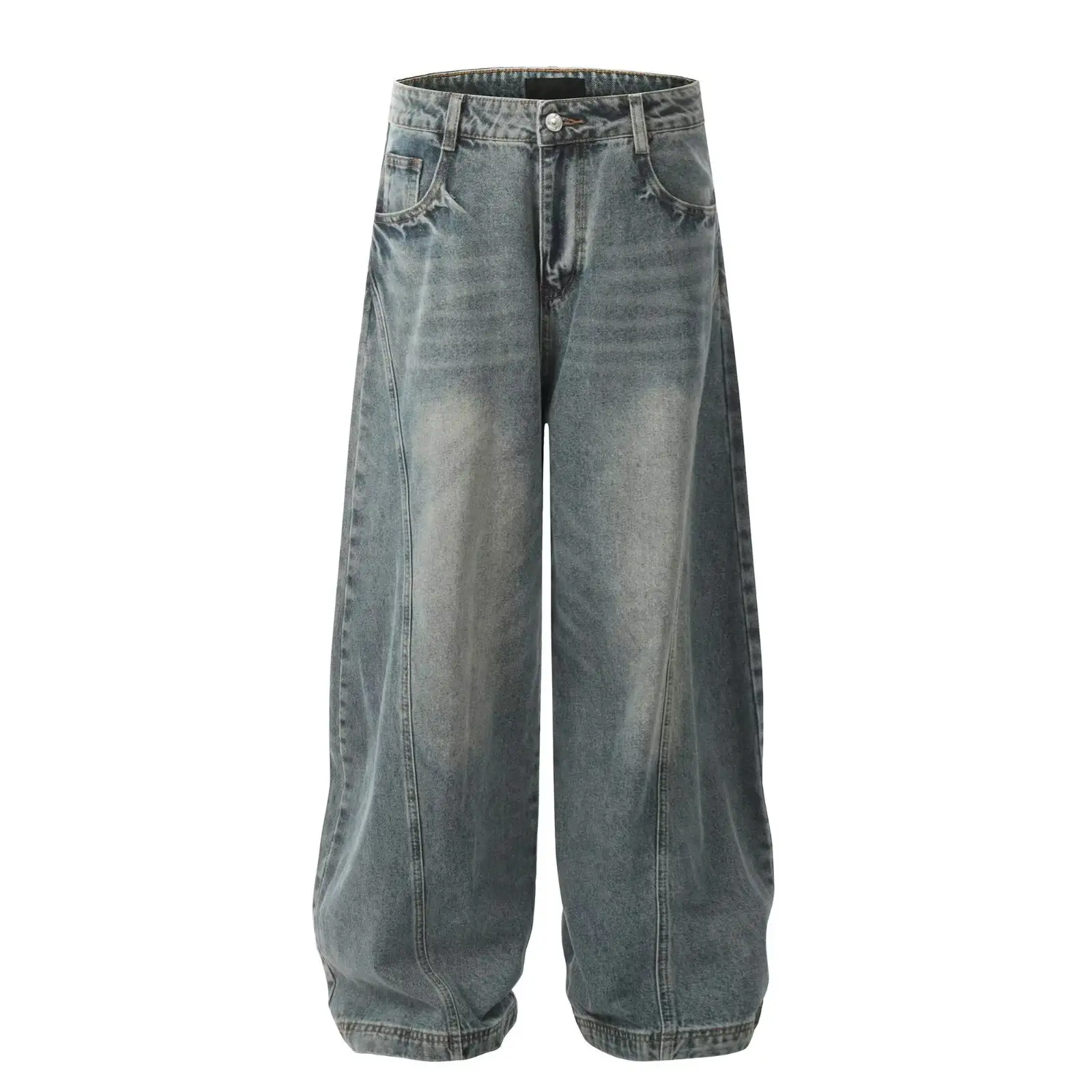 American Retro Washed Distressed Machete Design Jeans