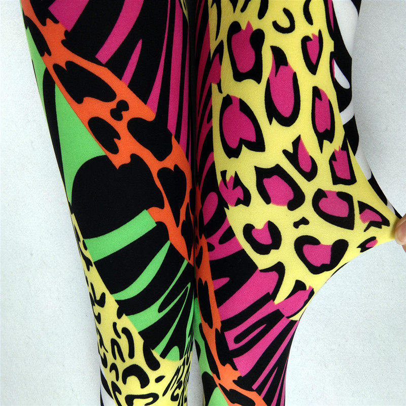 Title 9, European and American Color Neon Leopard Print ...