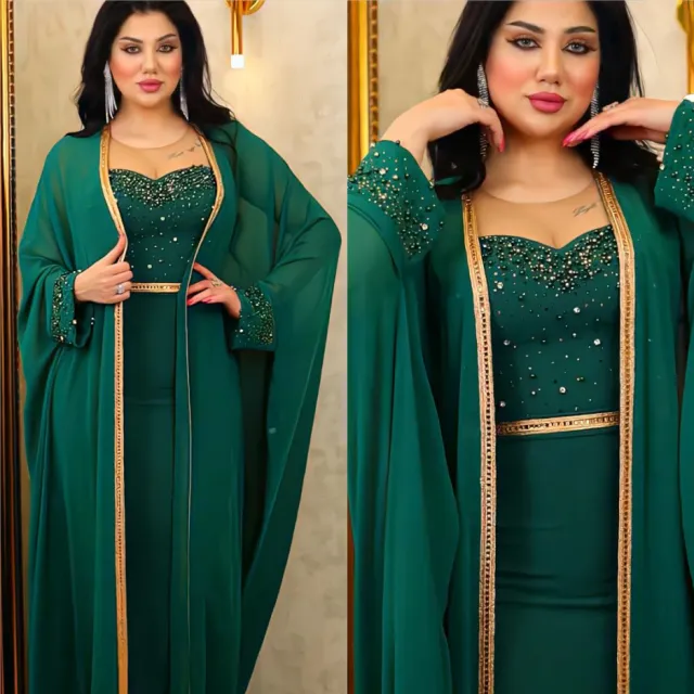 Women's Wear Set Long Dress Summer Autumn Women Traditional African Clothing Fairy Dress Green - Shop at LoveMi