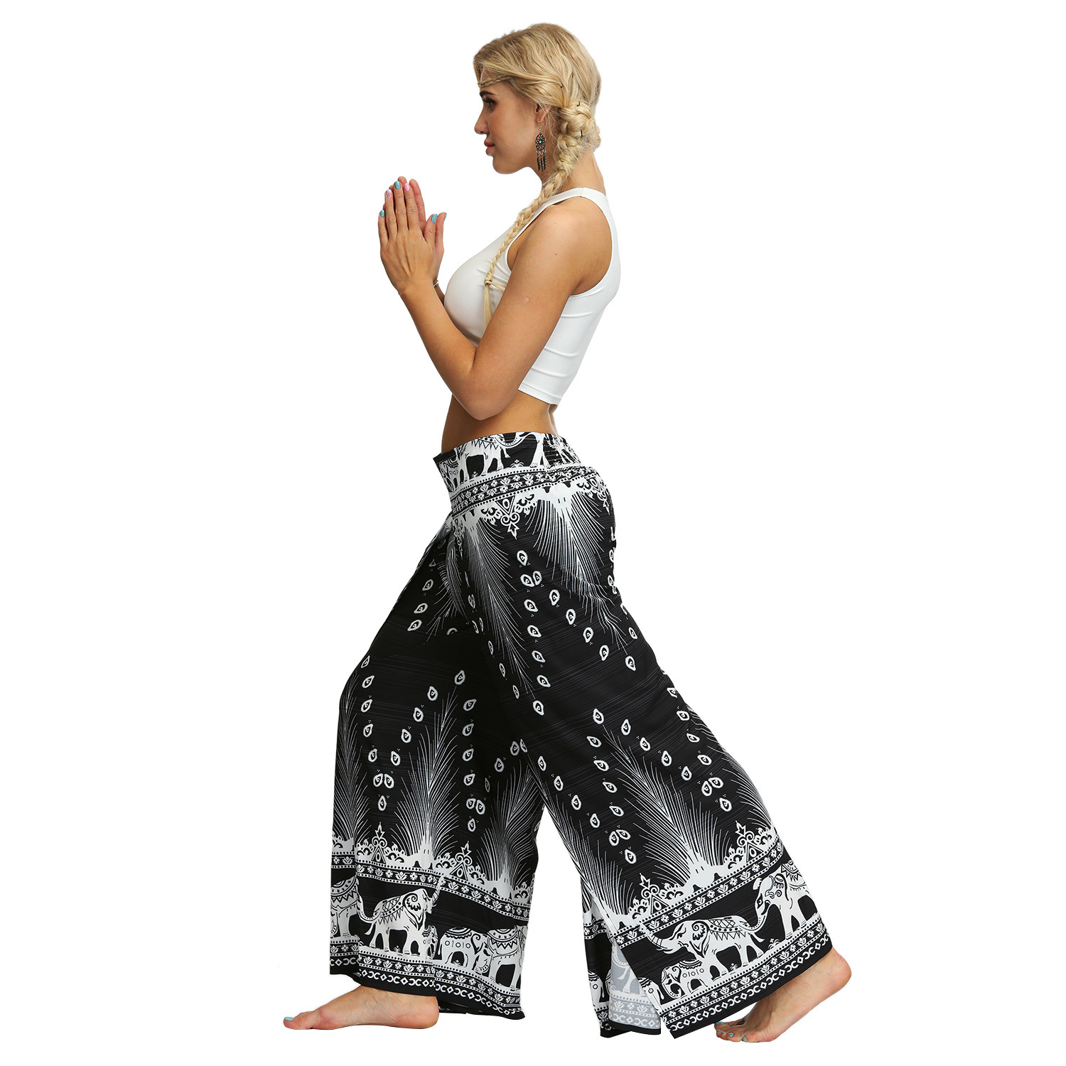 Title 12, Digital Print High Waist Wide Leg Yoga Pants Fa...