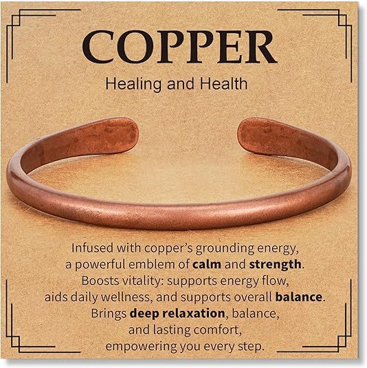 Simple Handmade Vintage Red Copper Open-Ended Bracelet