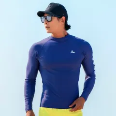 Diving Men's Swimsuit Long Sleeve Sun Protection Quick-drying - Purple - View 1