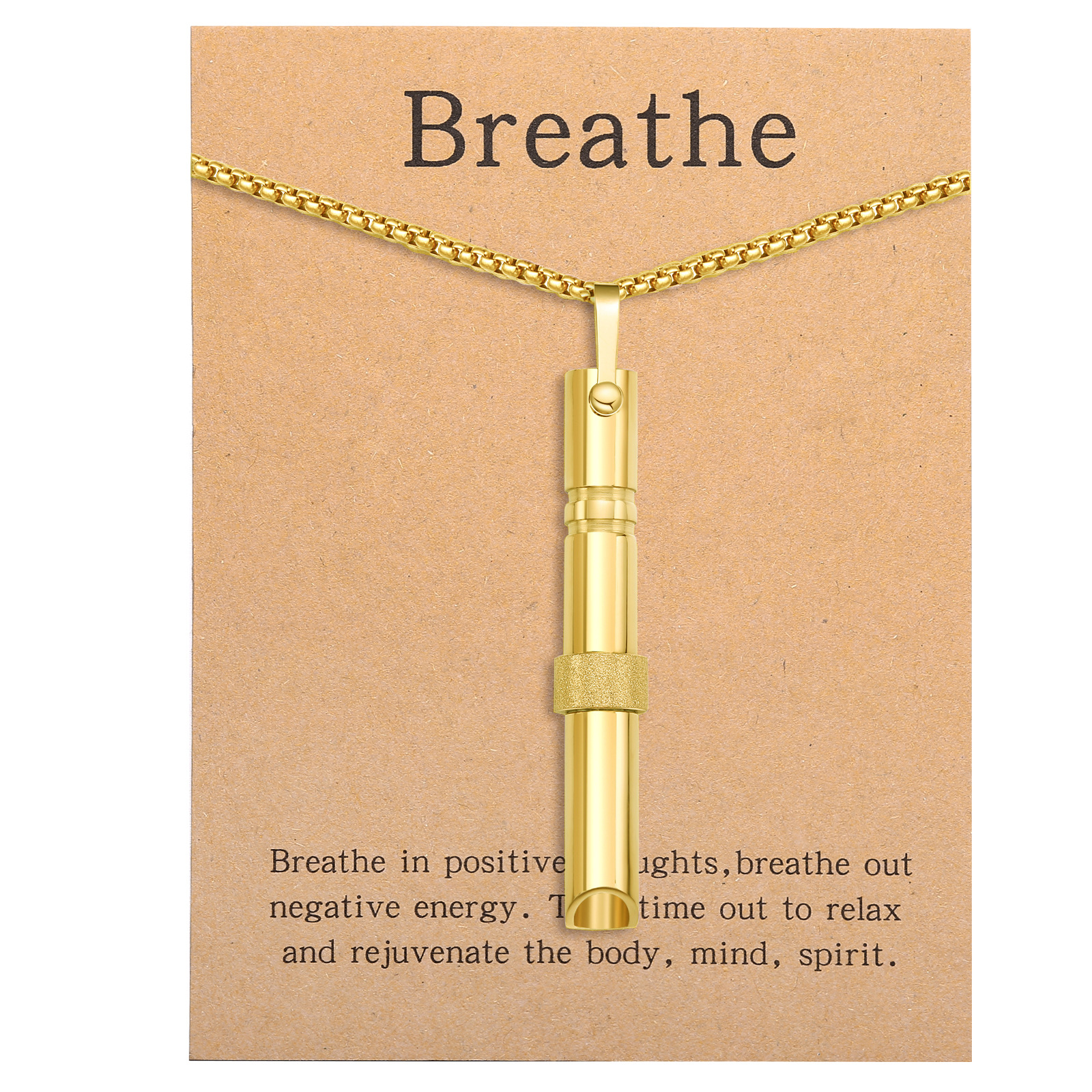 Amazon Meditation Whistle Samma-sati Pendant Titanium Steel Vacuum Necklace Regulate Breath Relieve Anxiety