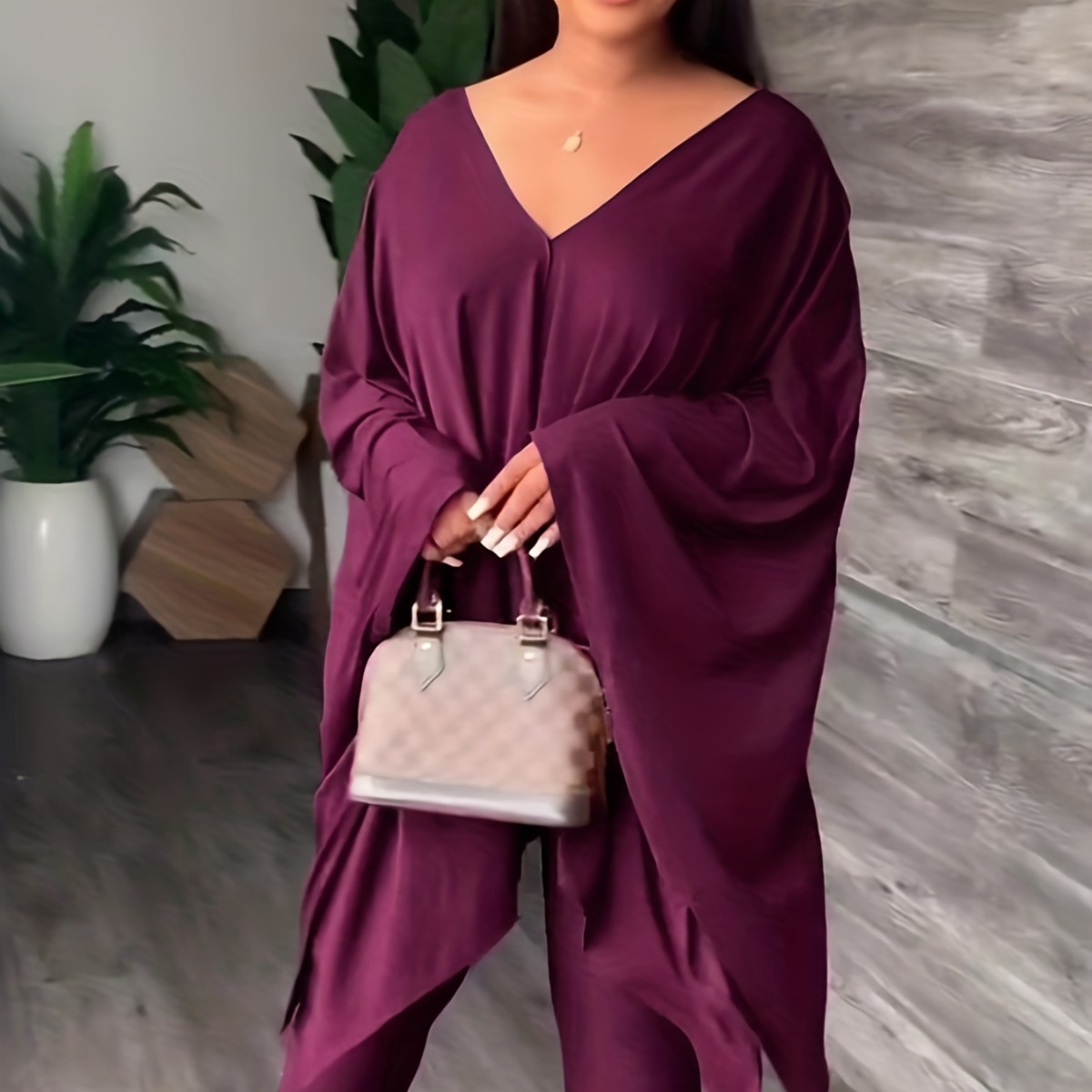 Fashionable Homey Solid-color Casual Chic Two-piece Set 6