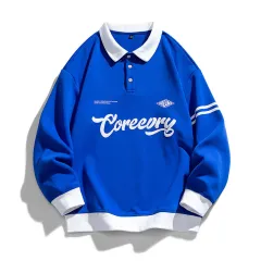 Men's Retro Lapels Japanese Style Workwear Fashion Brand Sweater - Blue - View 1