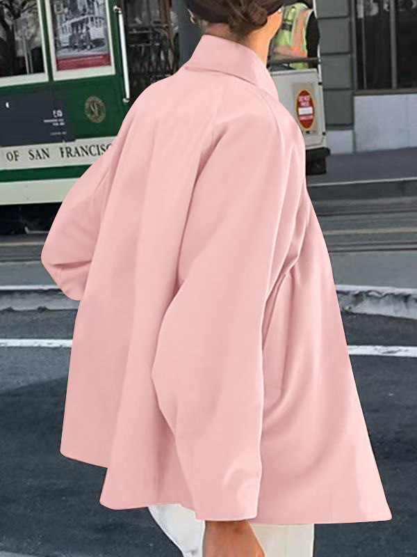 Women's mid-length coat – khaki colorway belted styling option