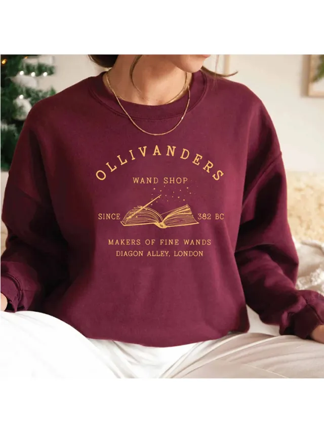 Wizard Book Shop Sweatshirt Sweater Magic Wizard Hoodies Winered - Shop at LoveMi