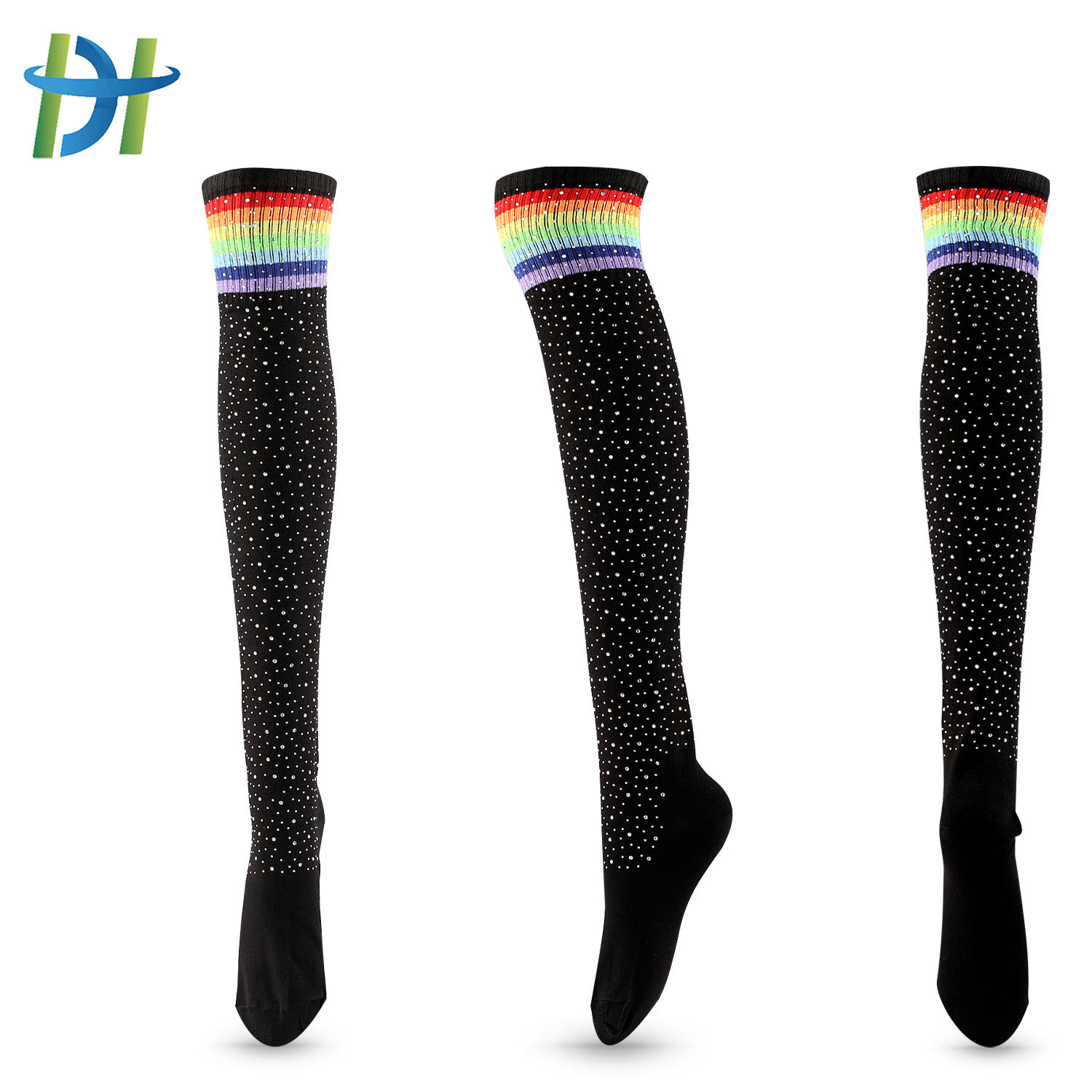 Black Socks Color Stripes