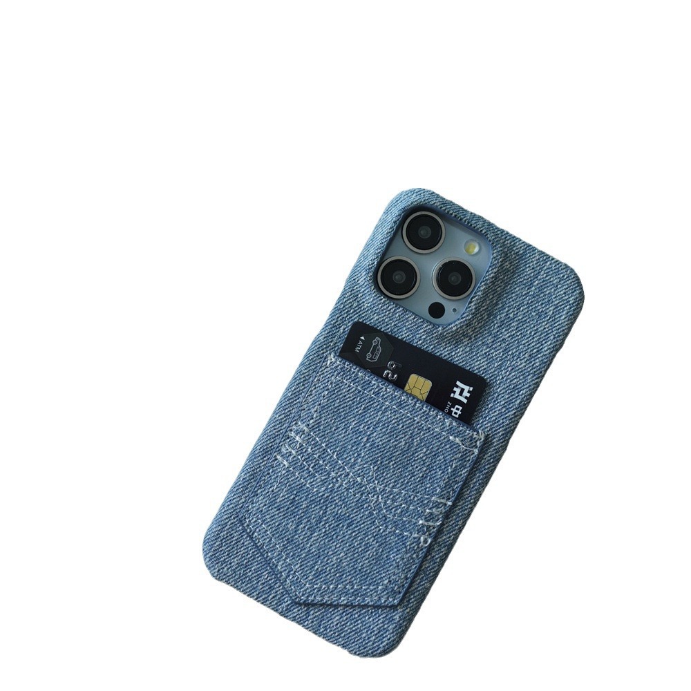 Denim Insert Card Oil Edge Phone Case