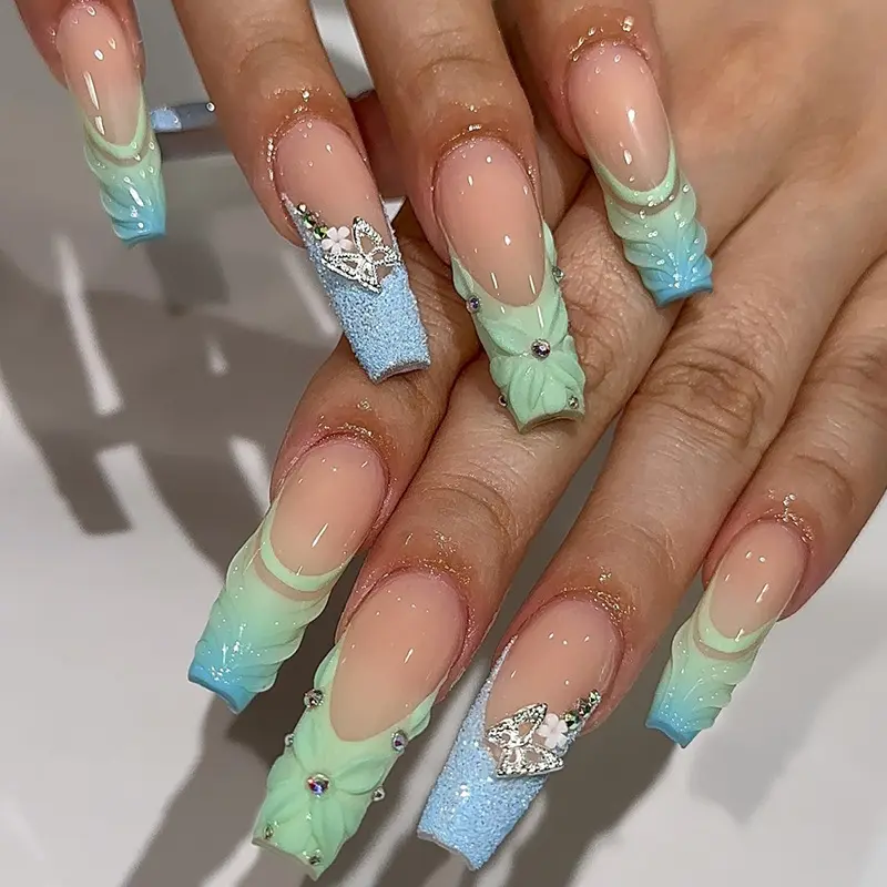 Thin And Glittering Long Ballet Nail Disassembly