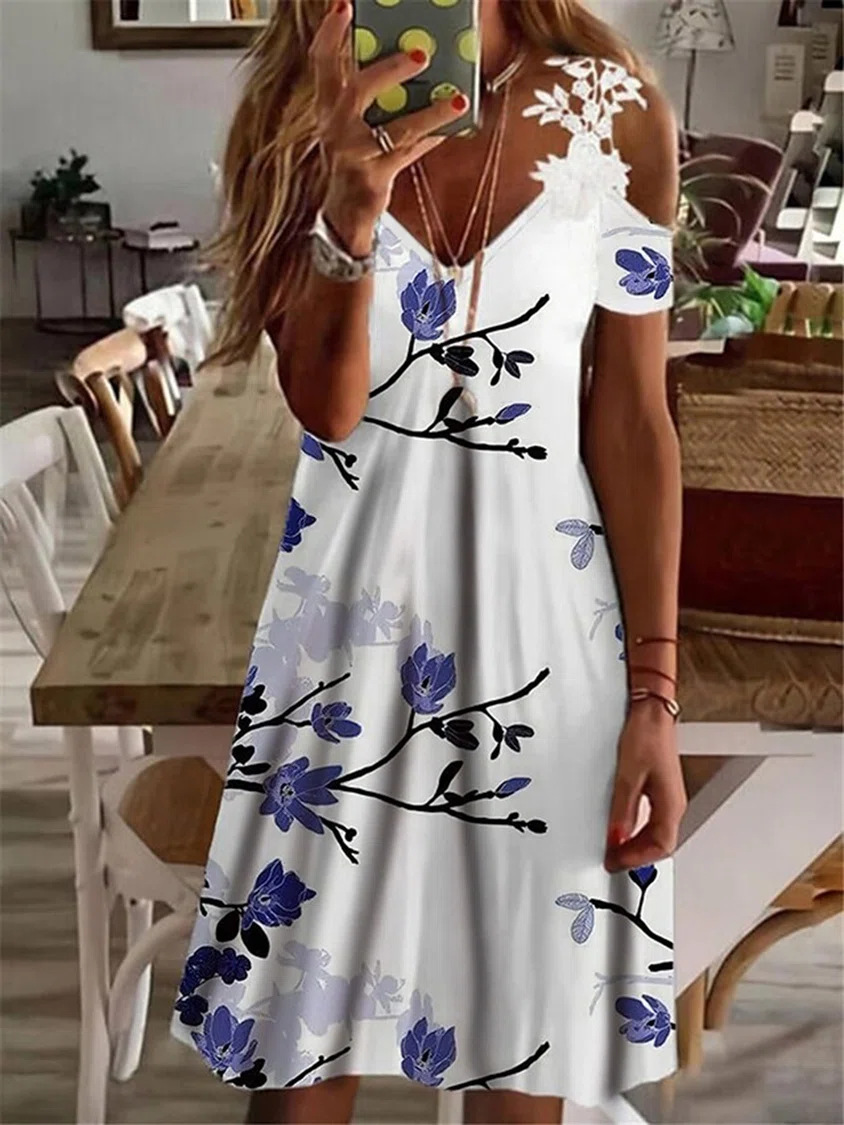 Milk Silk Strap Type V-neck Dress