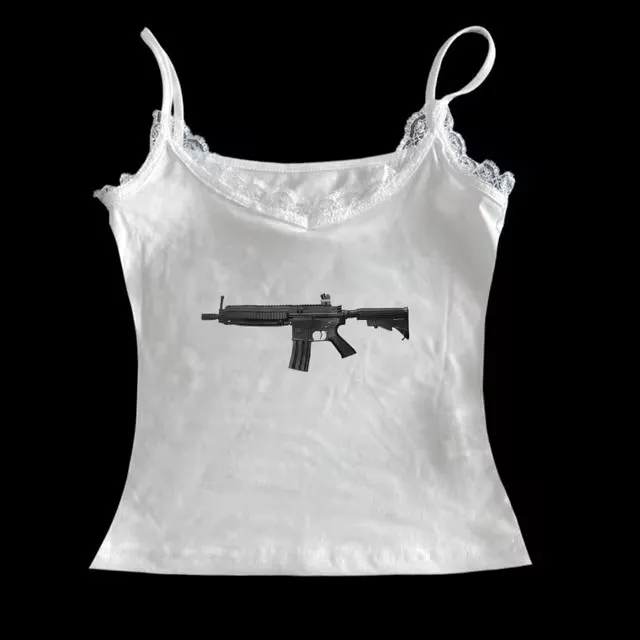 Solid Color Spaghetti Strap Bow Suspenders Top White 9 - Shop at LoveMi
