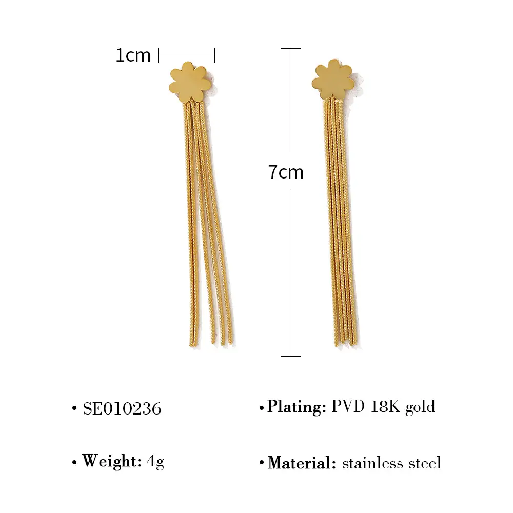 High-end Style Handcrafted Chain Earrings With Electroplating