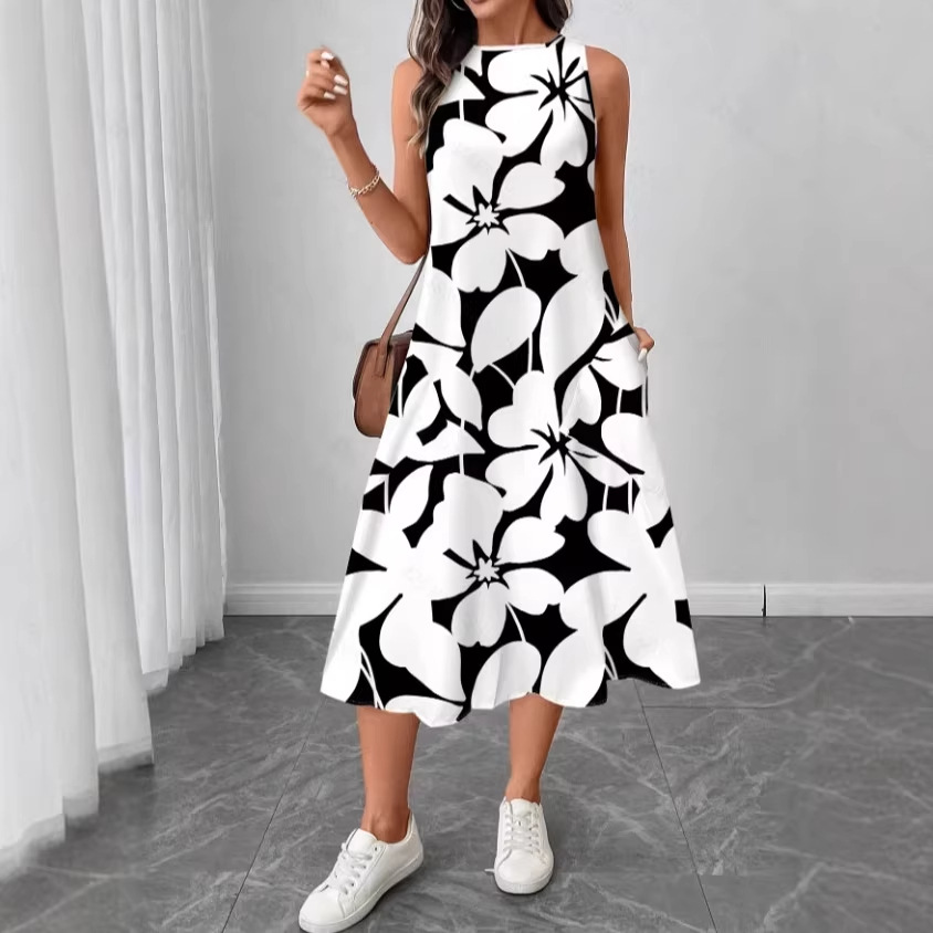 Sleeveless Mid-length Below-the-knee Summer Dress