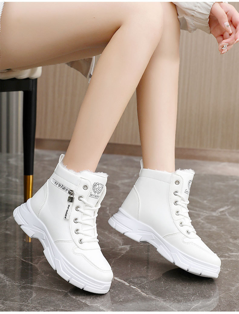 Title 5, Fleece-lined Warm High-top Platform Side Zipper...