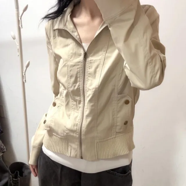 Early Autumn American Retro Jacket Thin Coat For Women Autumn Beige Coat - Shop at LoveMi