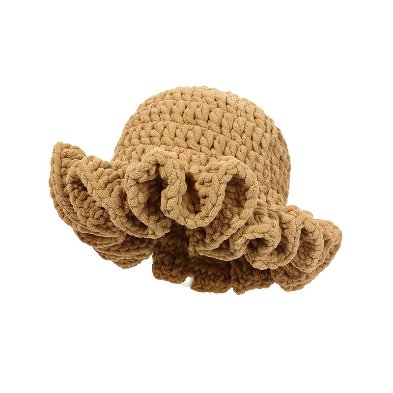 Knitted Pleated Ruffled Fashion Woolen Hat
