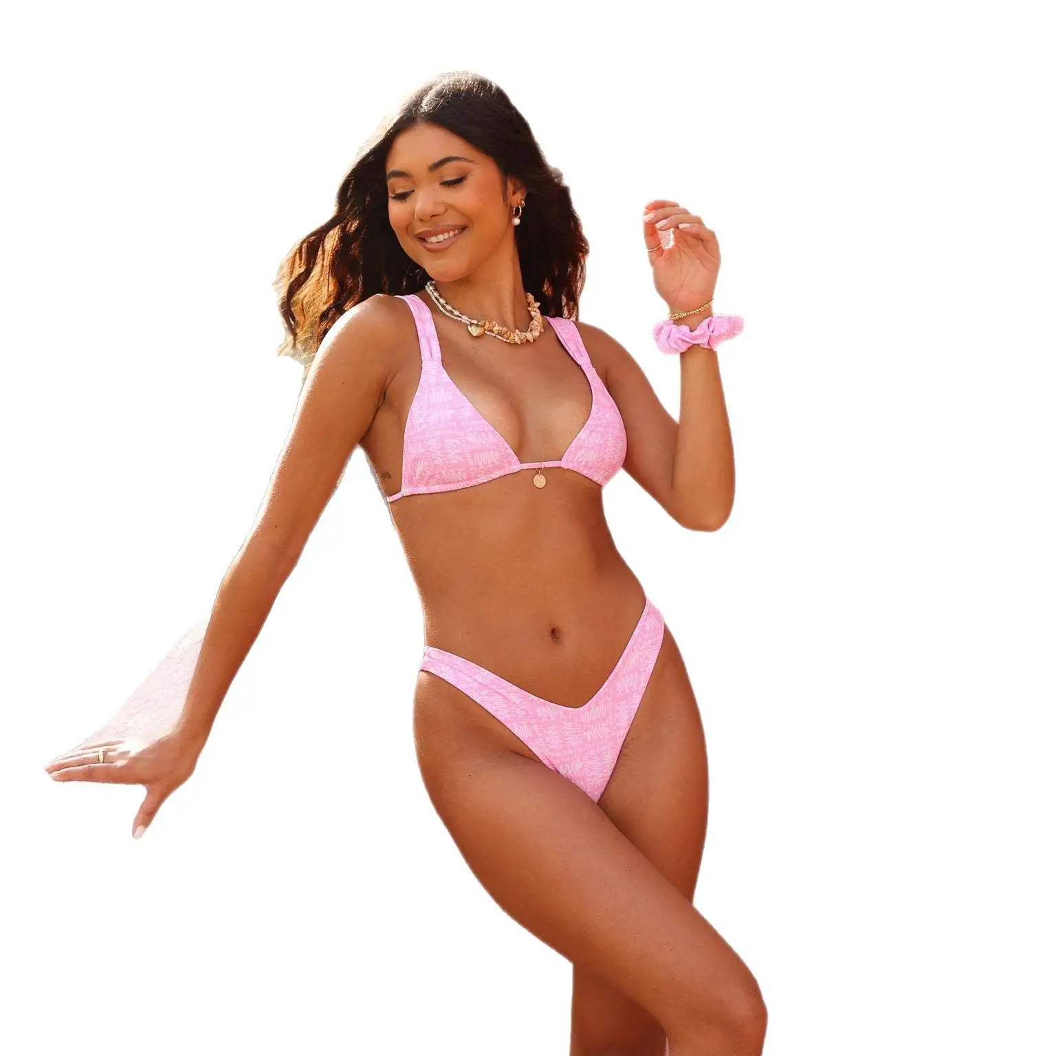 Split Floral Swimsuit Bikini Hot Spring