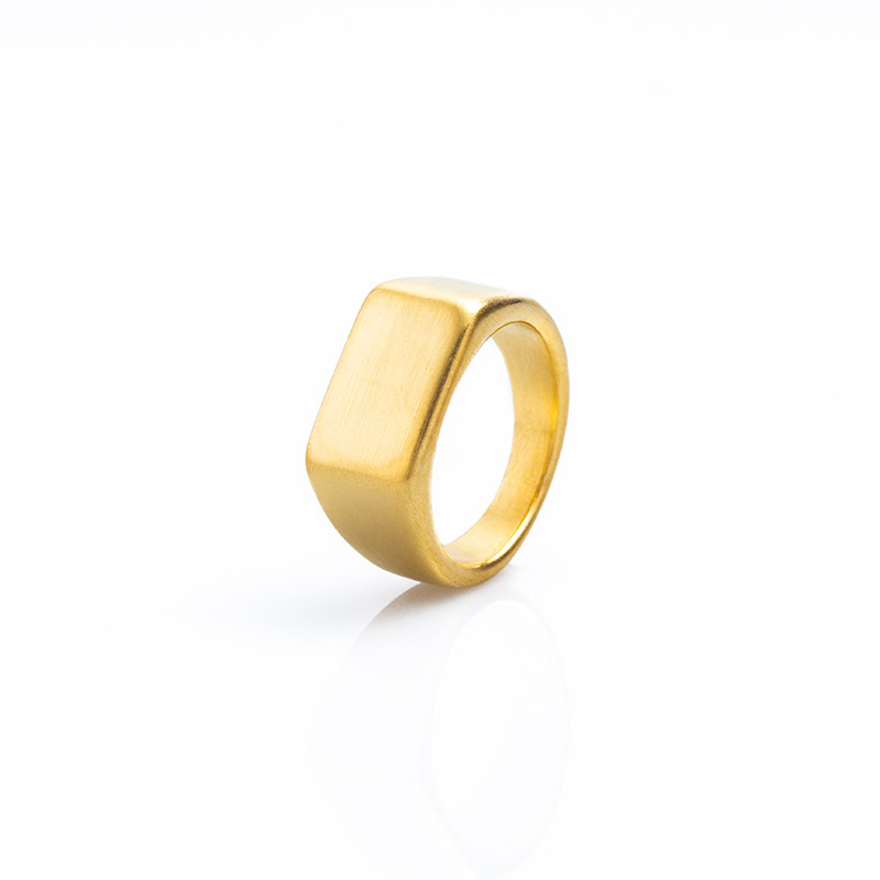 Men’s Square Signet Ring Titanium Steel Minimalist Design Sizes 7-13 - Picture 11 of 13