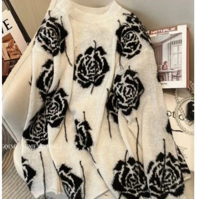 Women's Autumn And Winter Comfortable Outerwear Inner Wear Flower Top White - Shop at LoveMi