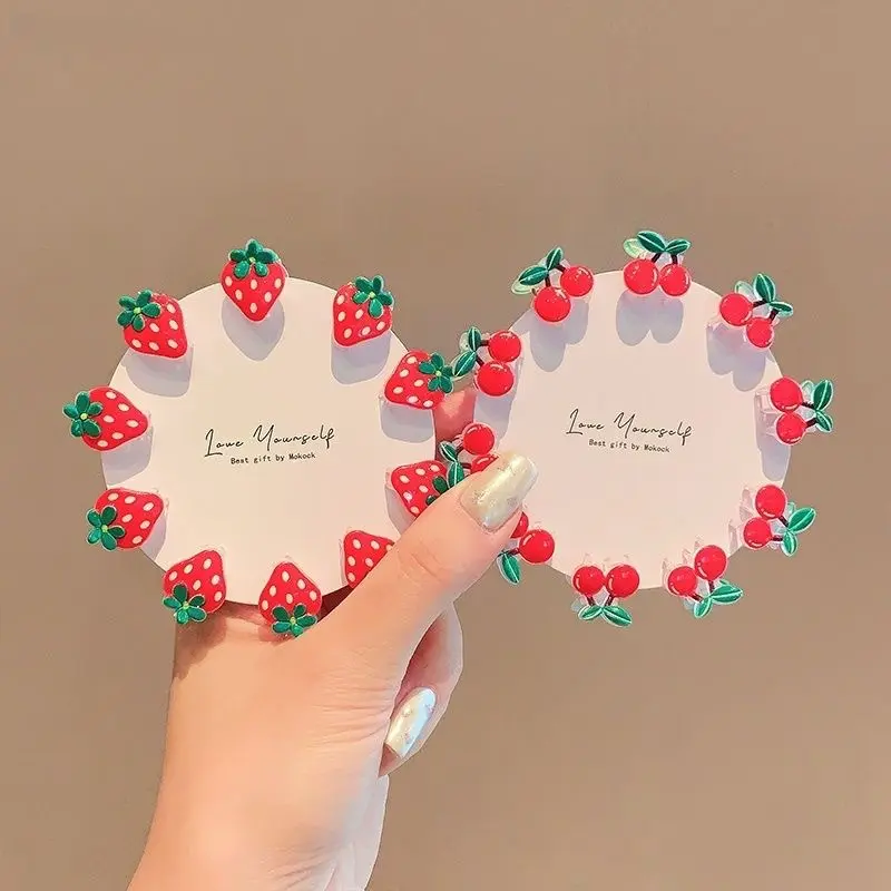 Cherry And Strawberry Mini Hair Clips Sweet