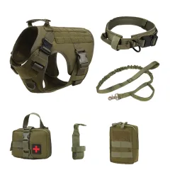 Pet Vest Dog Training 6-piece Set Battle Suit - Army Green - View 1